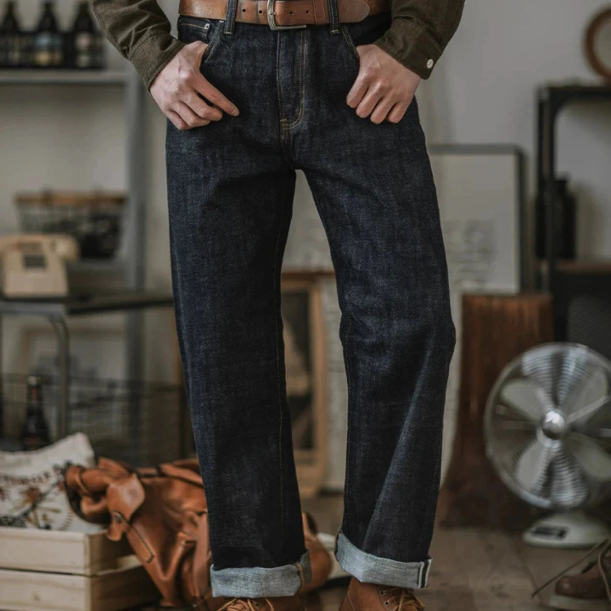 14oz Indigo Selvedge Jeans – Heritage Straight Leg, Built to Age Well