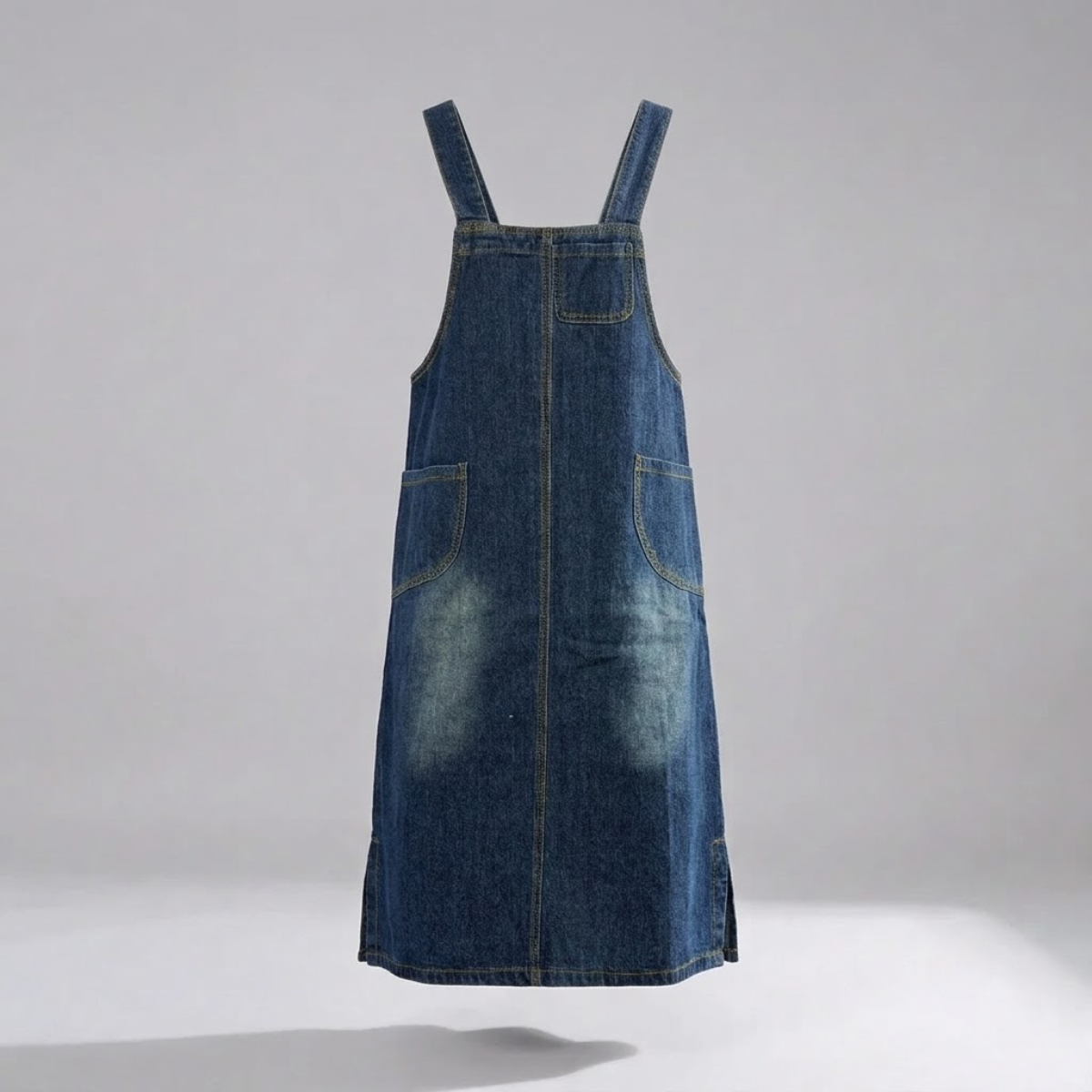 Gardaly Loosened Denim Pinafore Dress