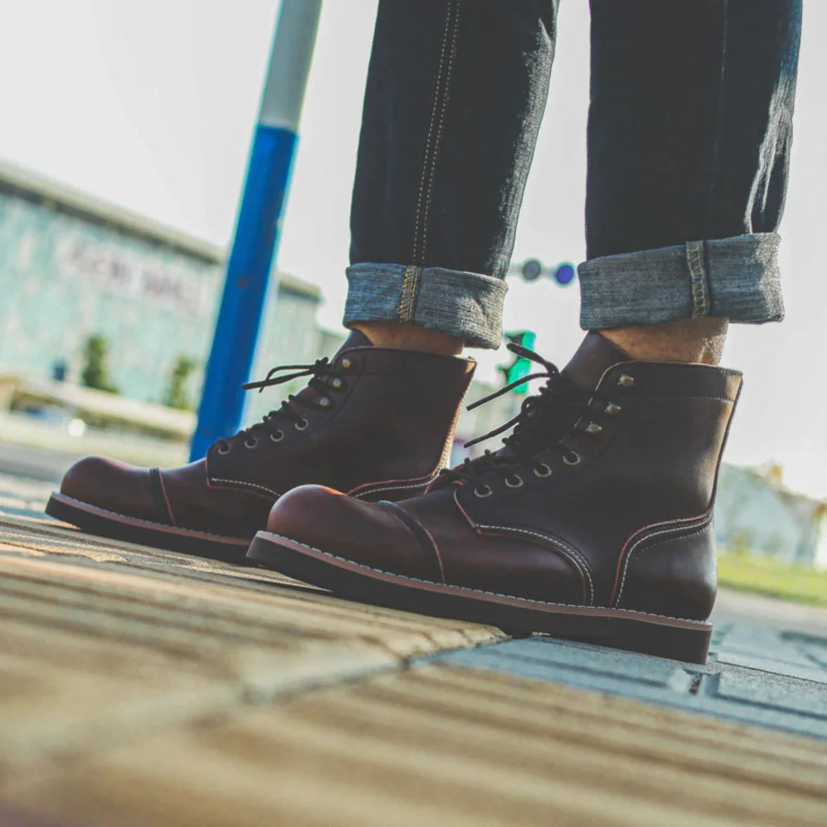 Men’s Heritage Cowhide Work Boots – Reinforced Toe & Non-Slip Sole