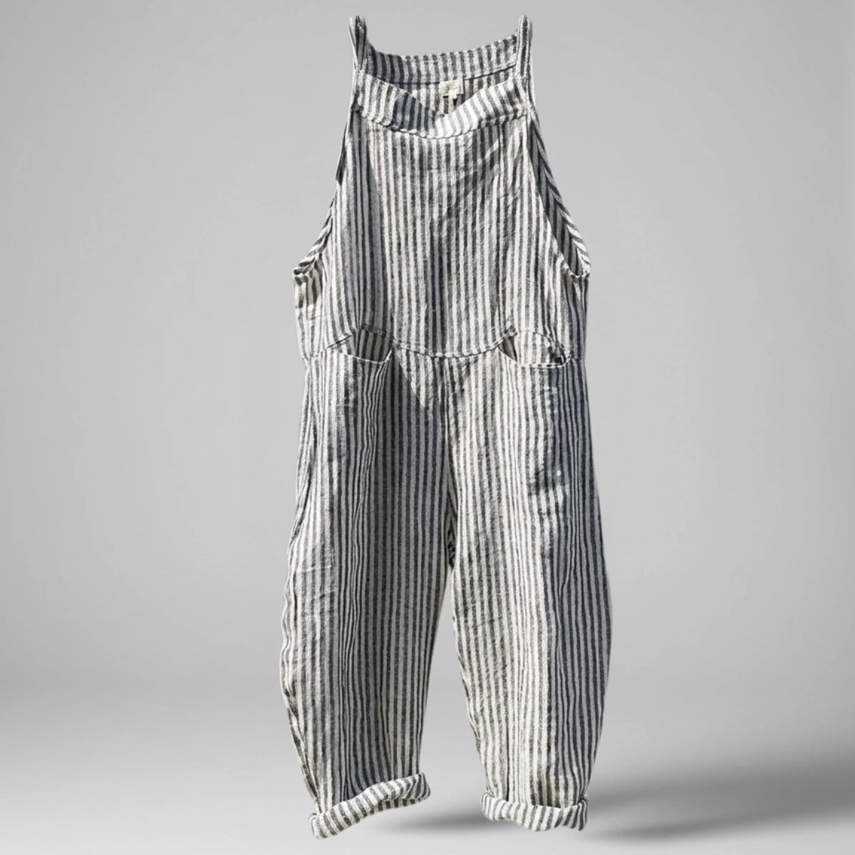 Gardaly Striped Wide-Leg Overalls