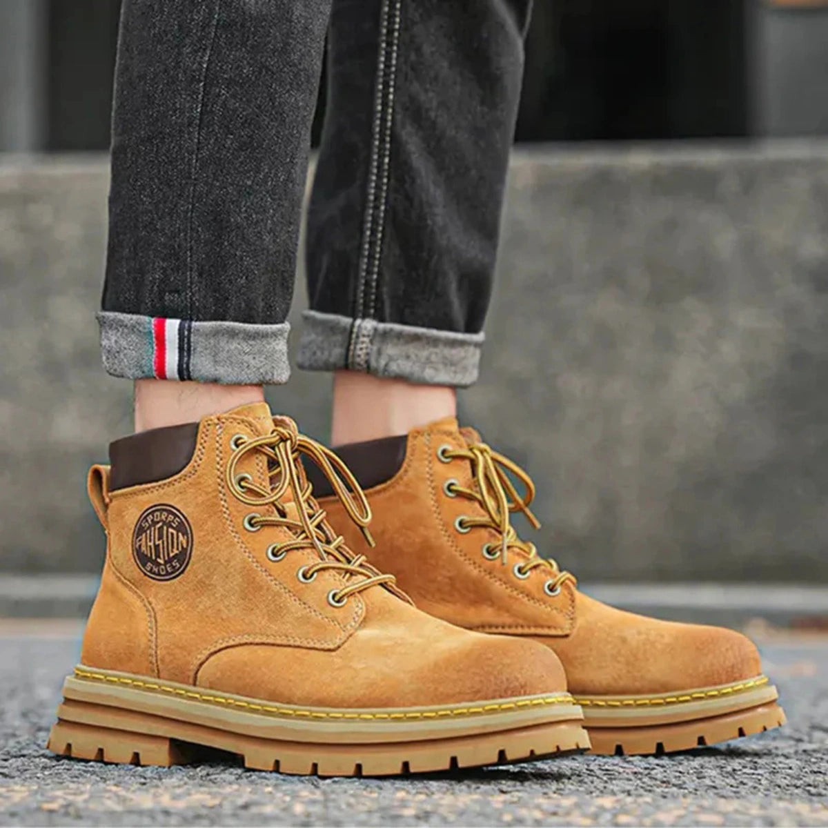 Unisex Heritage “Martin” Work Boots – Suede Leather, Grip Sole & All-Day Comfort