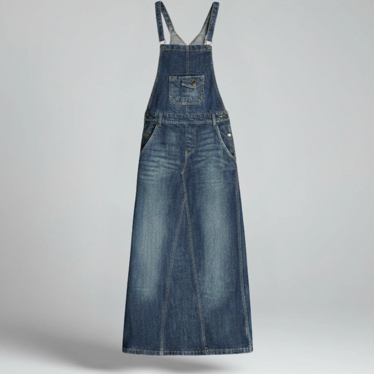 Gardaly Heritage Back-Split Denim Pinafore