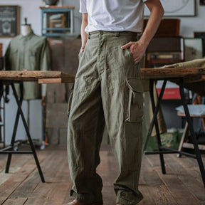 M-47 Herringbone Field Trousers – French Army-Inspired Reproduction, Linen-Lined