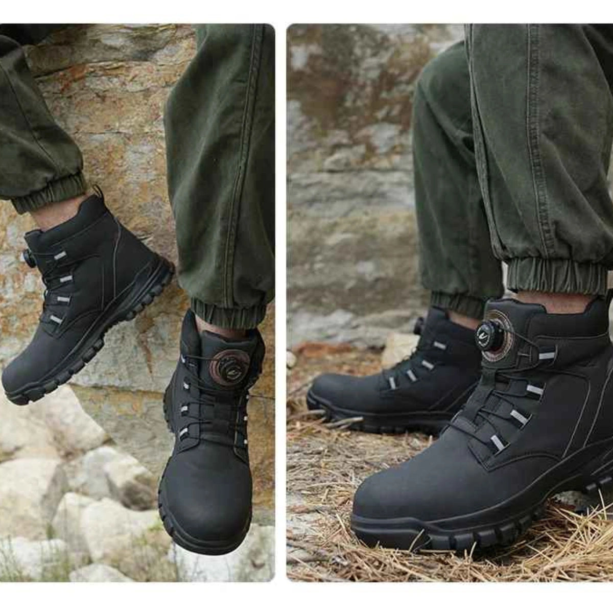 Gardaly | Men’s TorqueLock™ Waterproof Safety Boots – Steel Toe, Kevlar Midsole & Quick-Adjust Dial