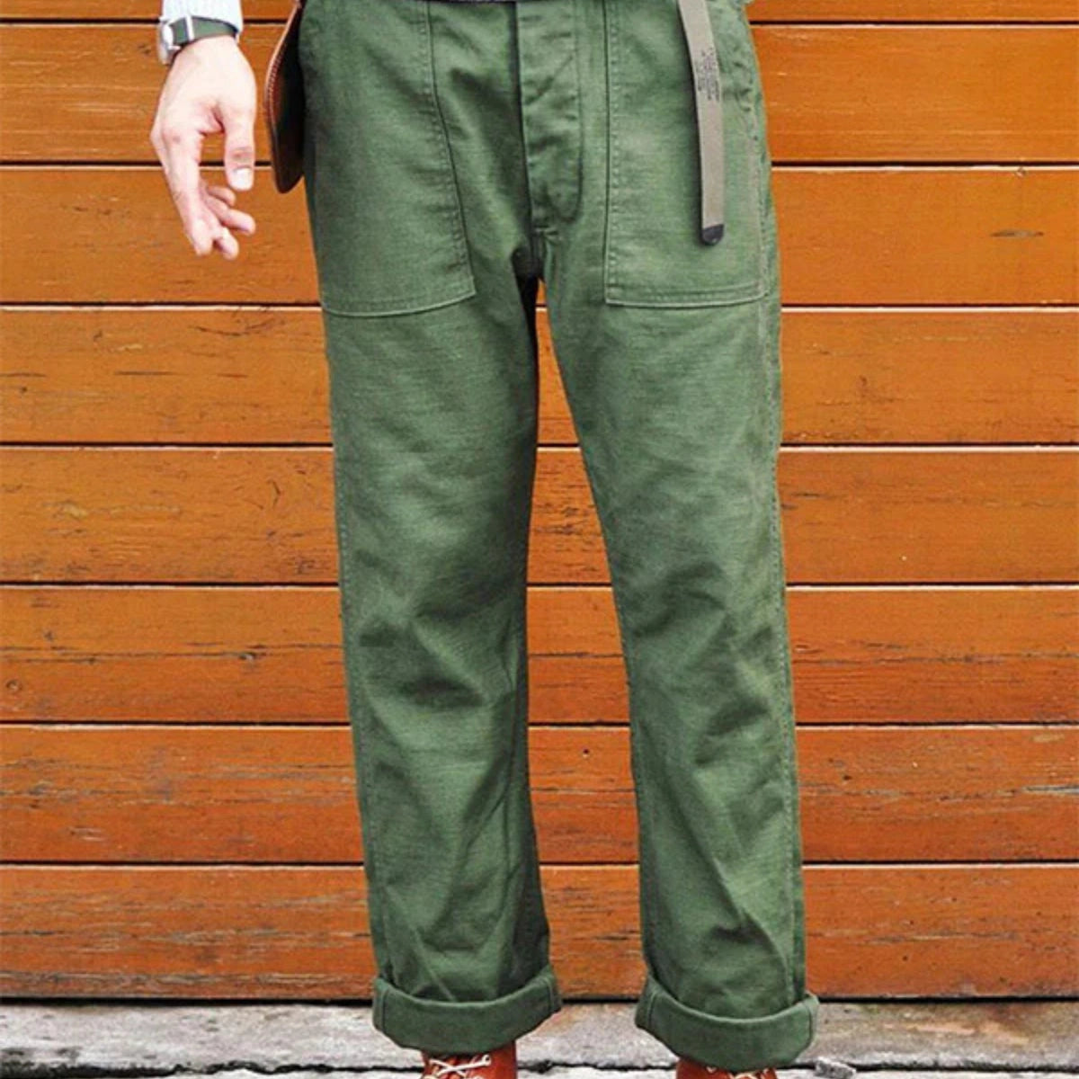 Men’s Straight-Leg Casual Trousers – Fatigue Style