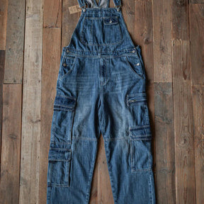 Gardaly Dual-Flap Denim Bib Overalls