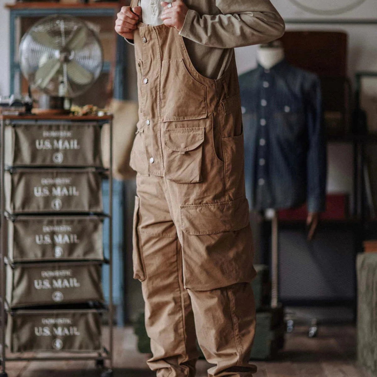 Gardaly Easy-Drape Canvas Overalls