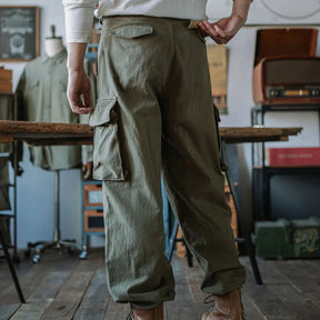 M-47 Herringbone Field Trousers – French Army-Inspired Reproduction, Linen-Lined