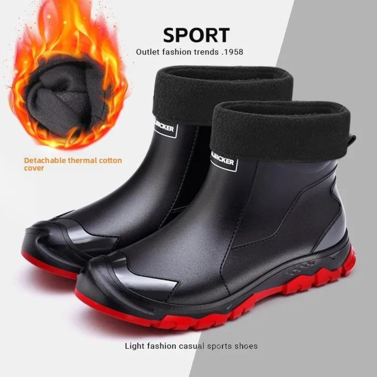 Unisex Short Wellington Rain Boots – Extra-Wide Size Range, Reinforced Build &amp; Non-Slip Grip