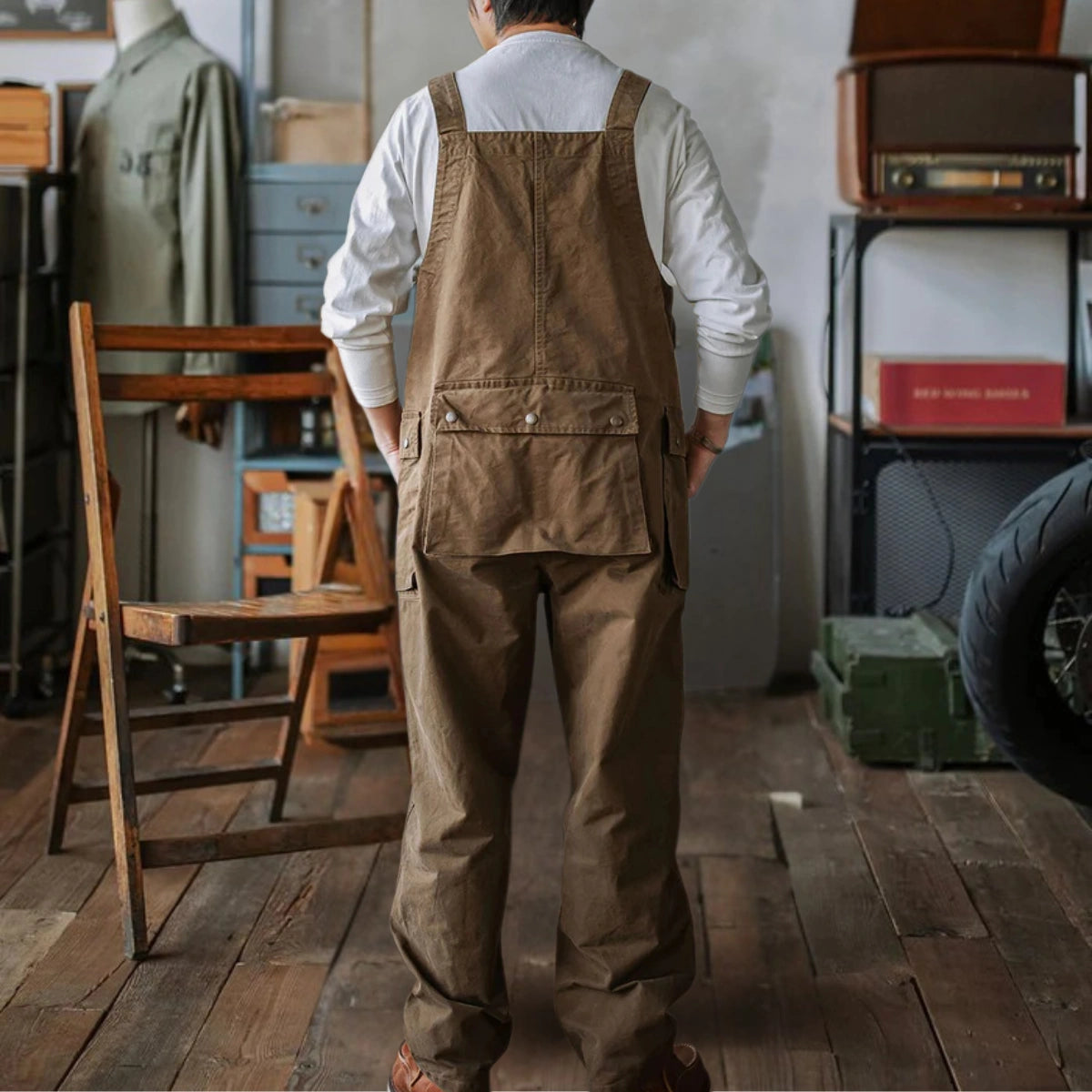 Gardaly Winston Zip-Front Overalls