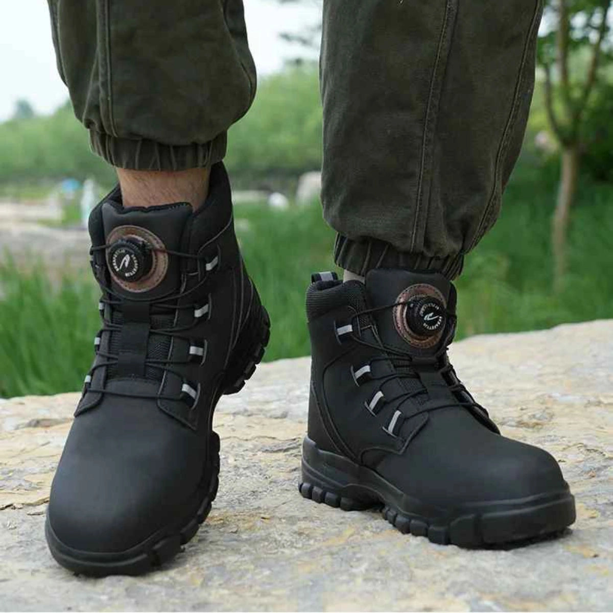 Gardaly | Men’s TorqueLock™ Waterproof Safety Boots – Steel Toe, Kevlar Midsole & Quick-Adjust Dial