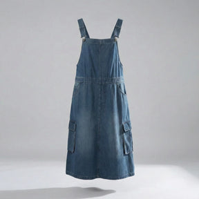 Gardaly Loosened Denim Pinafore Dress