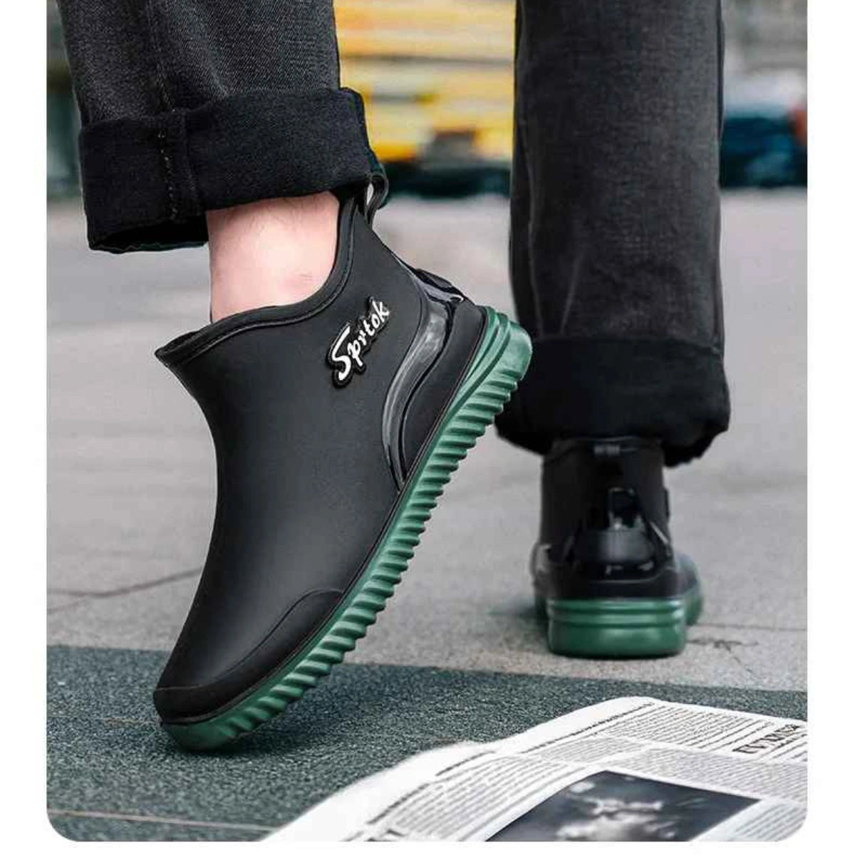 Gardaly | Men’s Ankle Wellington™ Boots – One-Piece Waterproof Build with Non-Slip Grip