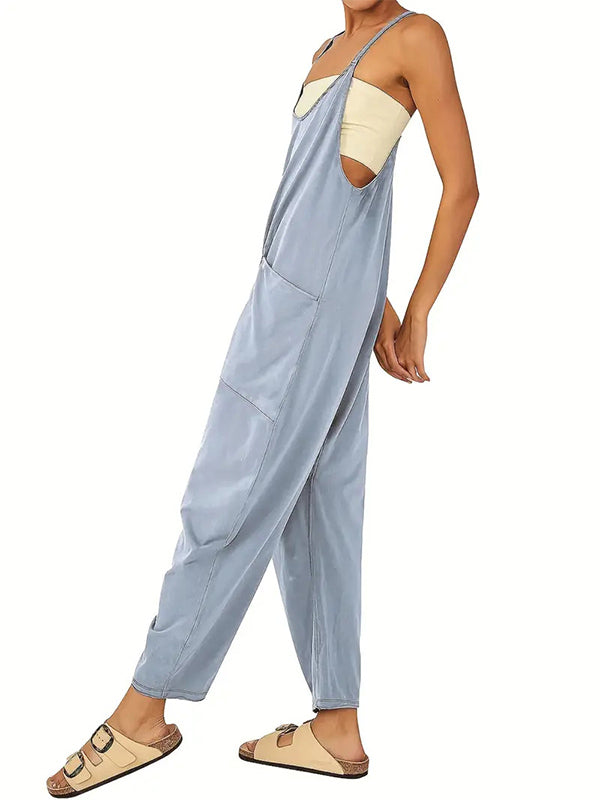 Gardaly Oversized Patch-Pocket Jumpsuit