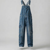 Gardaly Dual-Flap Denim Bib Overalls