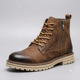 Men’s Waxed Suede Trail Work Boots – Vintage Finish, Leather-Lined Comfort