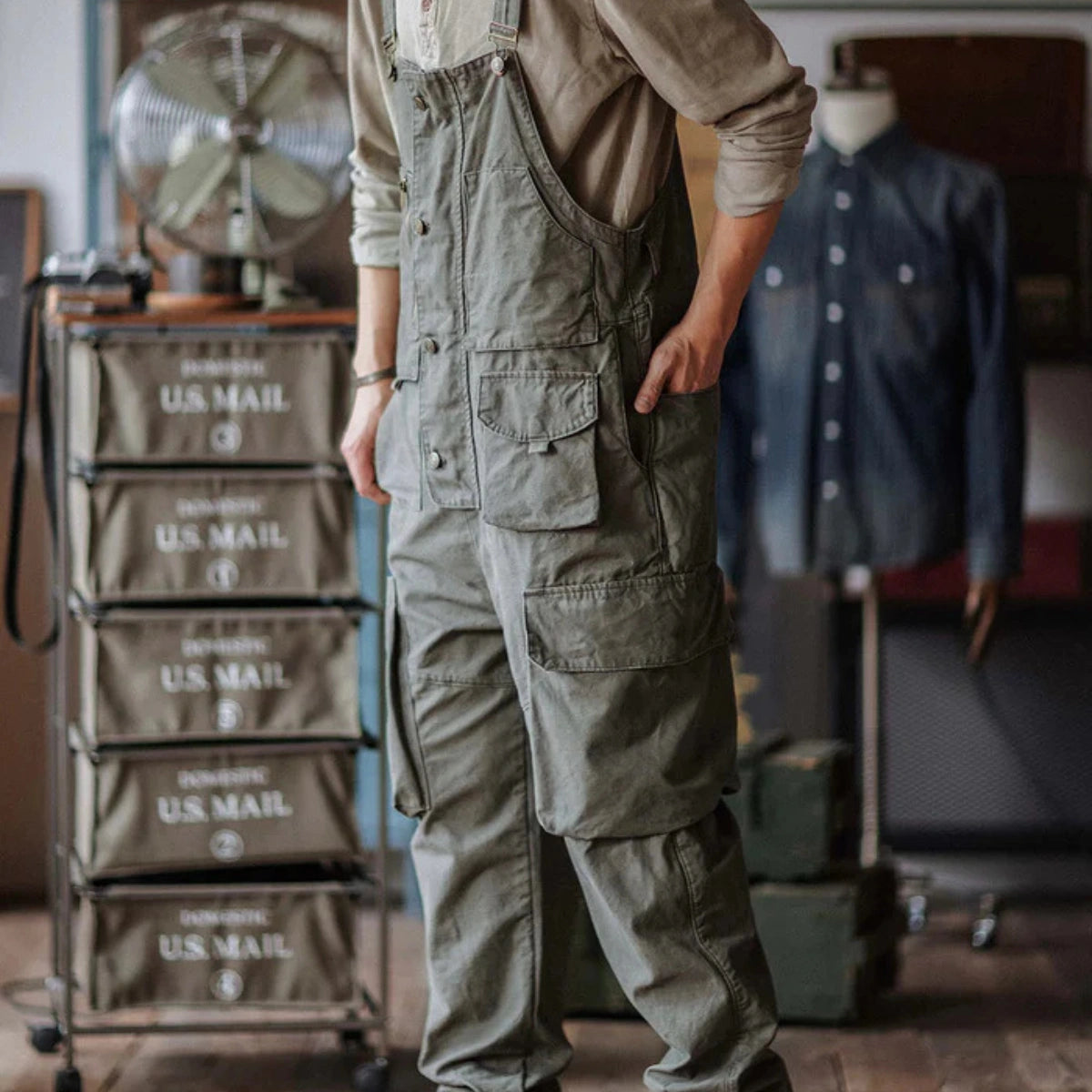 Gardaly Easy-Drape Canvas Overalls