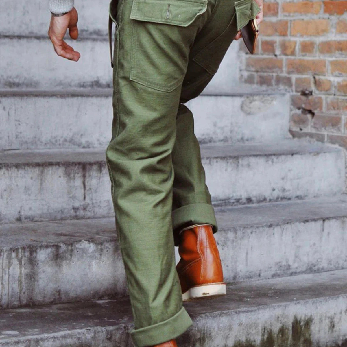 Men’s Straight-Leg Casual Trousers – Fatigue Style