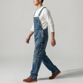Gardaly Dual-Flap Denim Bib Overalls