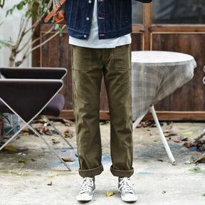 Men’s Straight-Leg Casual Trousers – Fatigue Style