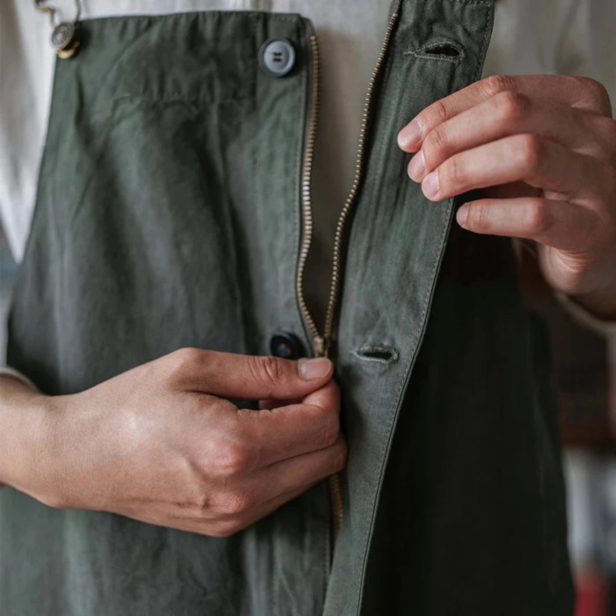 Gardaly Round-Pocket Lightweight Canvas Overalls