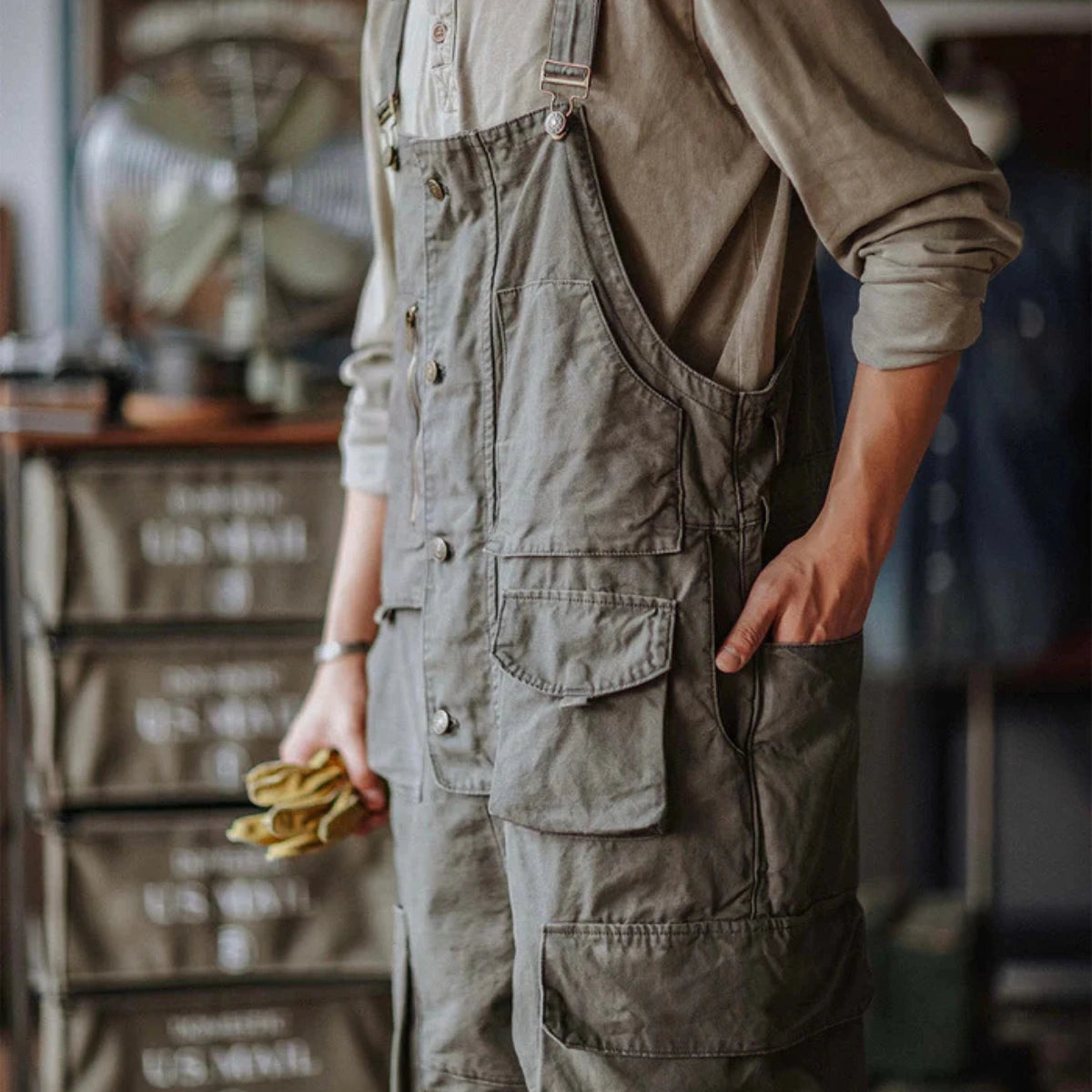 Gardaly Easy-Drape Canvas Overalls