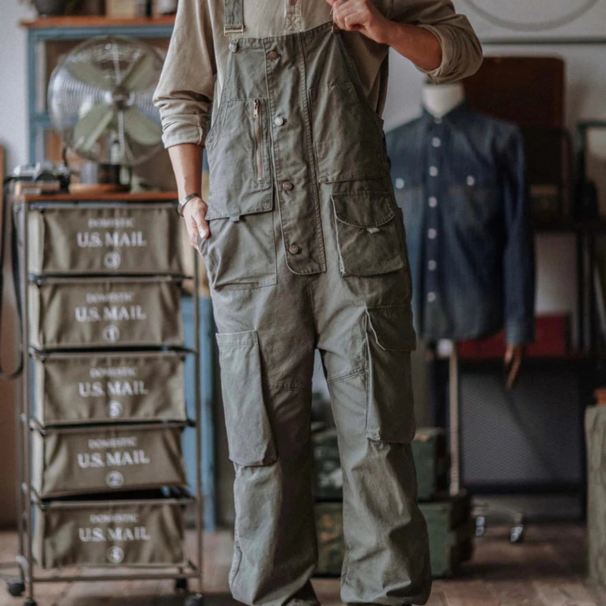 Gardaly Easy-Drape Canvas Overalls