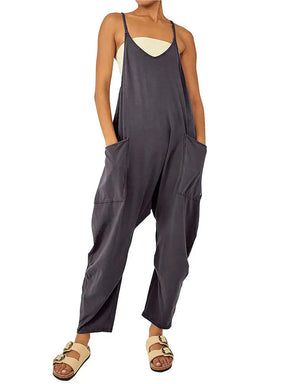 Gardaly Oversized Patch-Pocket Jumpsuit