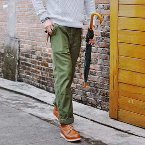 Men’s Straight-Leg Casual Trousers – Fatigue Style
