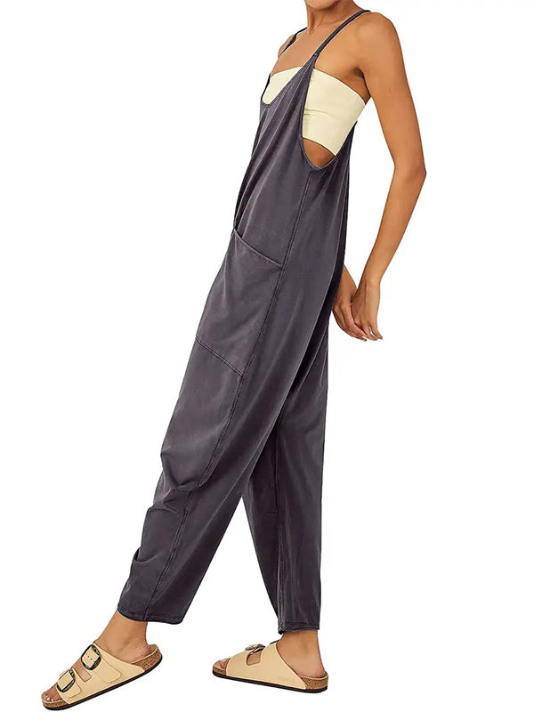 Gardaly Oversized Patch-Pocket Jumpsuit