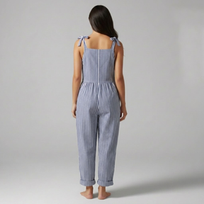 Gardaly Striped Wide-Leg Overalls