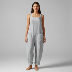 Gardaly Striped Wide-Leg Overalls