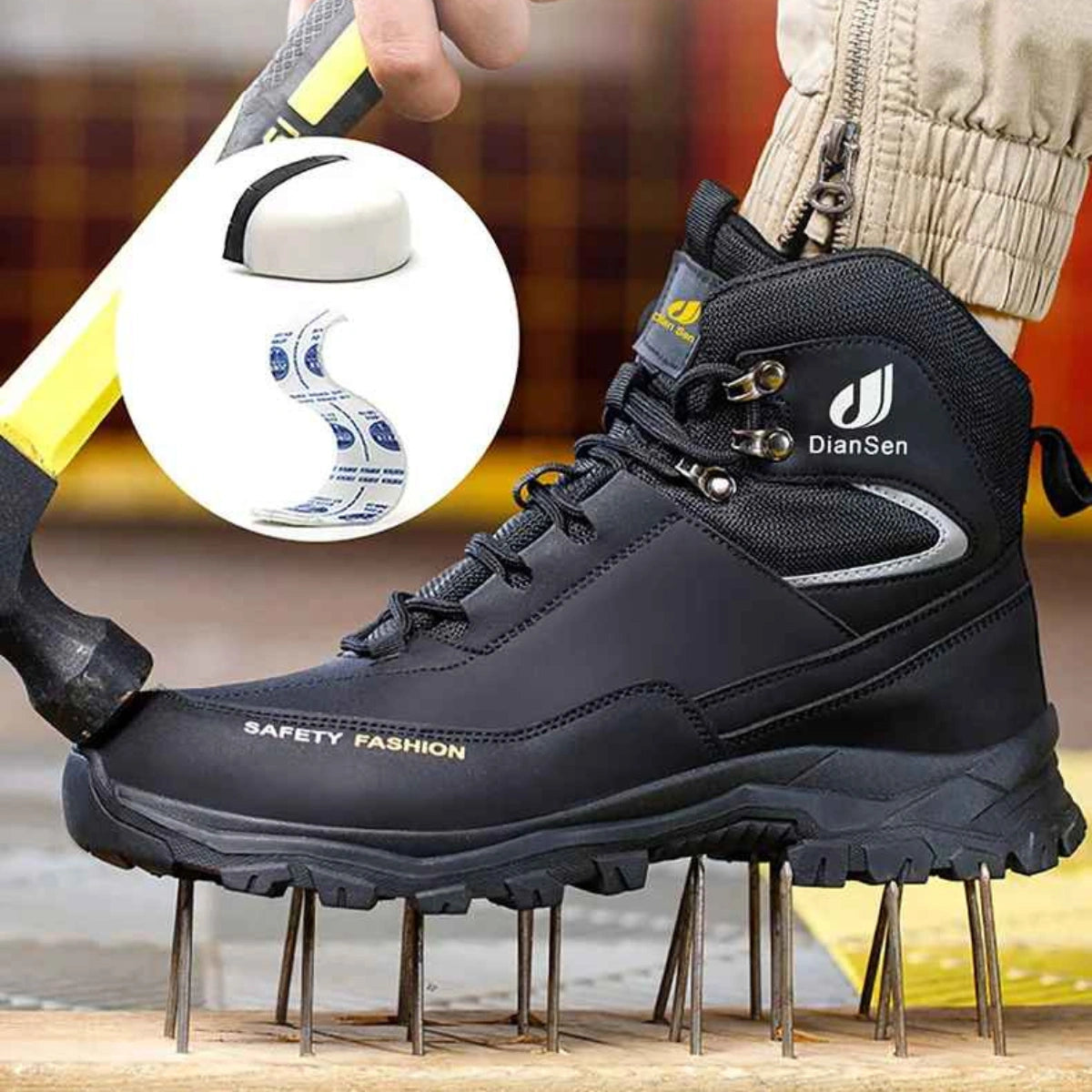 Gardaly | Men’s ForgeGuard™ Steel-Toe Work Trainers – Waterproof, Puncture-Resistant & Built for Site Days