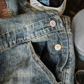 Gardaly Contrast-Panel Denim Overalls