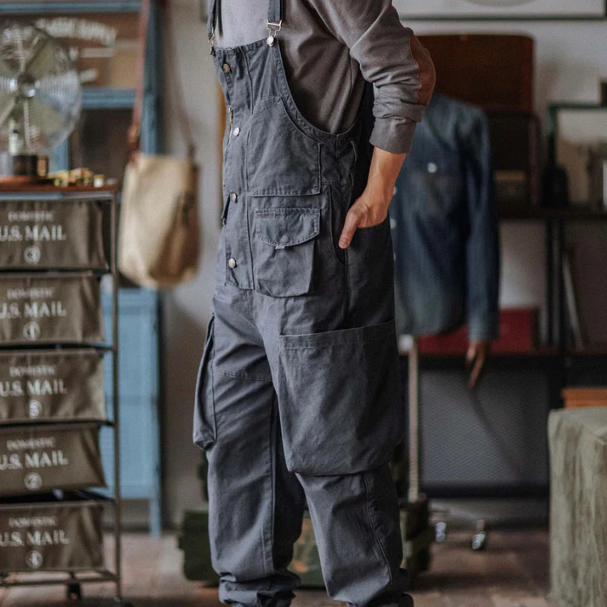 Gardaly Easy-Drape Canvas Overalls