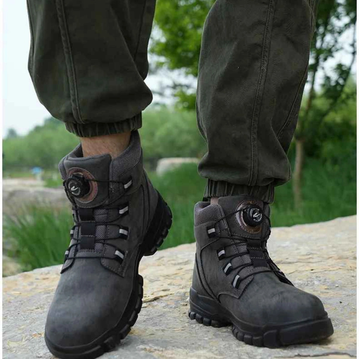 Gardaly | Men’s TorqueLock™ Waterproof Safety Boots – Steel Toe, Kevlar Midsole & Quick-Adjust Dial