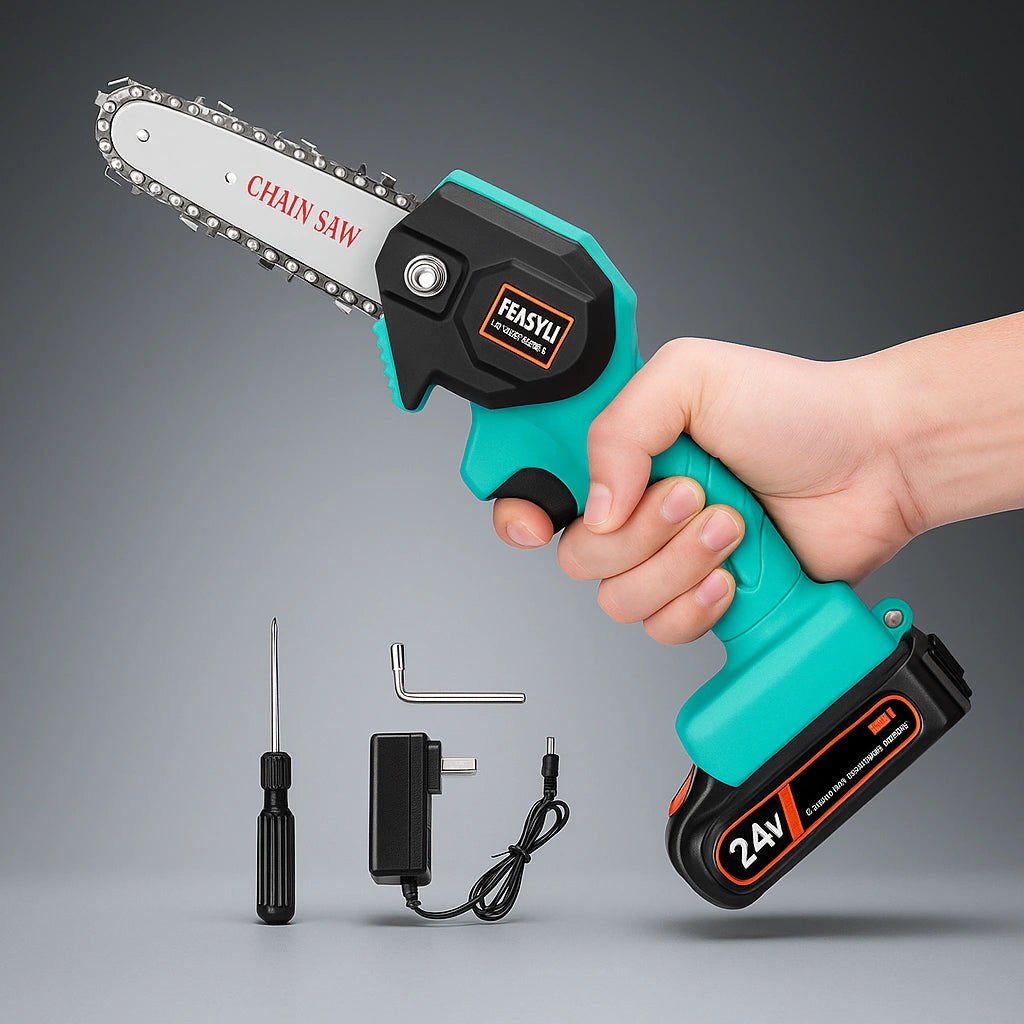 CutMaster™ – Portable Battery-Powered Chainsaw