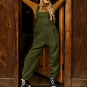 Gardaly Thermal Fleece Overalls with Zip Pockets