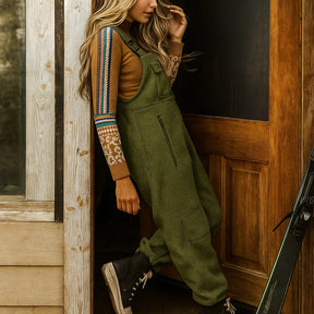 Gardaly Thermal Fleece Overalls with Zip Pockets