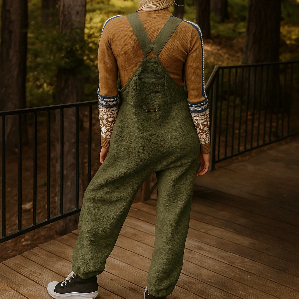 Gardaly Thermal Fleece Overalls with Zip Pockets