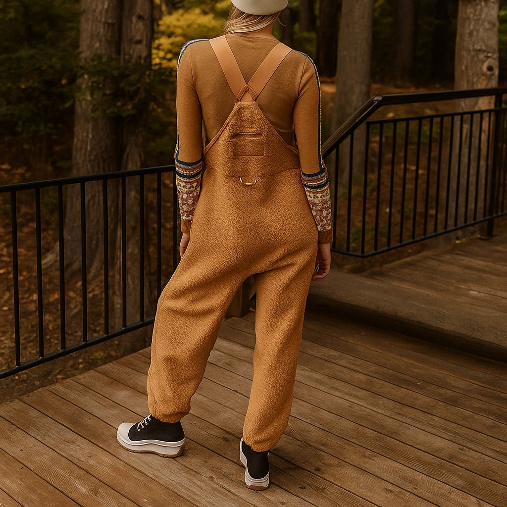 Gardaly Thermal Fleece Overalls with Zip Pockets