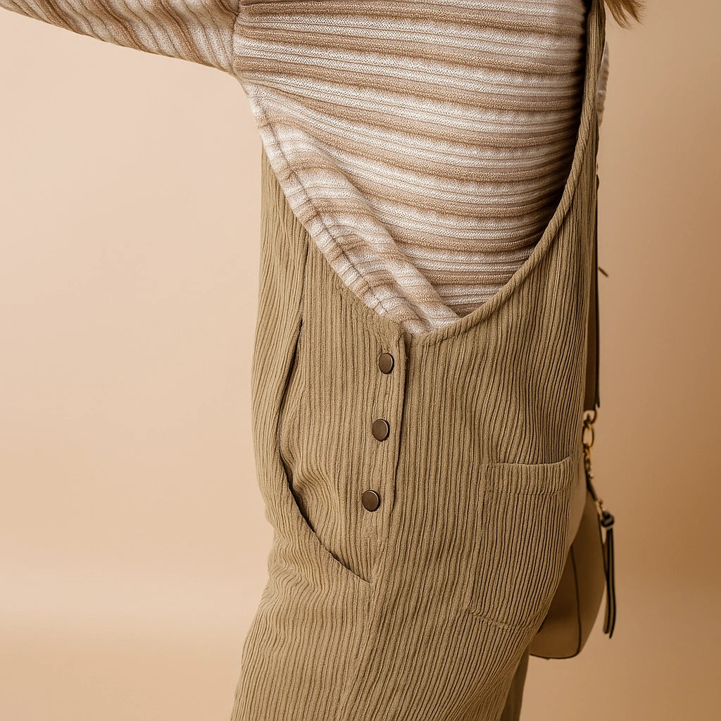 Gardaly Cosy Corduroy Loosened Overalls
