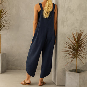 Gardaly Button-Front Casual Overalls Jumpsuit