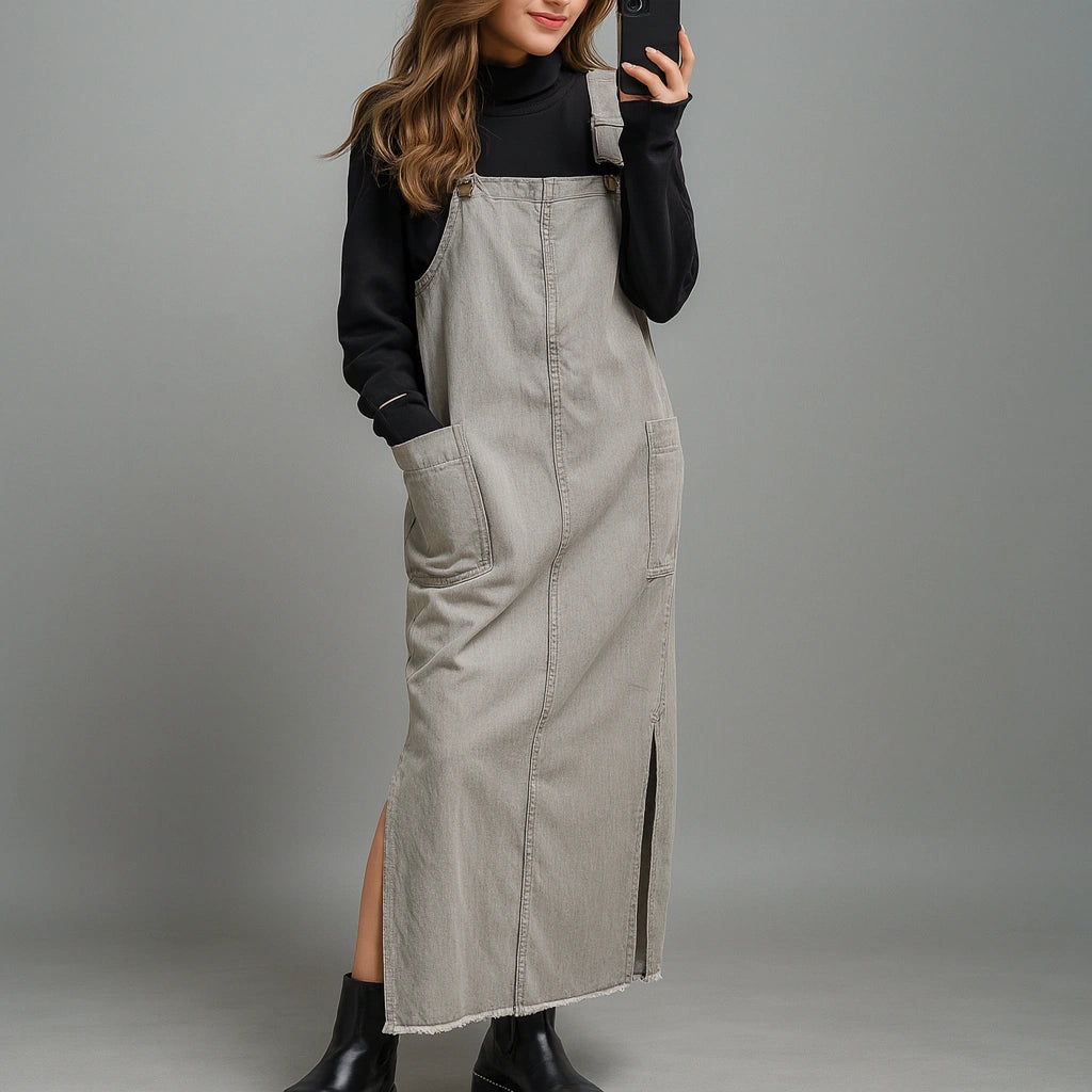 Gardaly Meadow Relaxed Pinafore with Side Slits