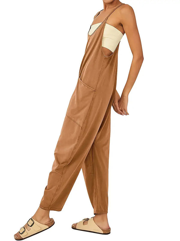 Gardaly Oversized Patch-Pocket Jumpsuit