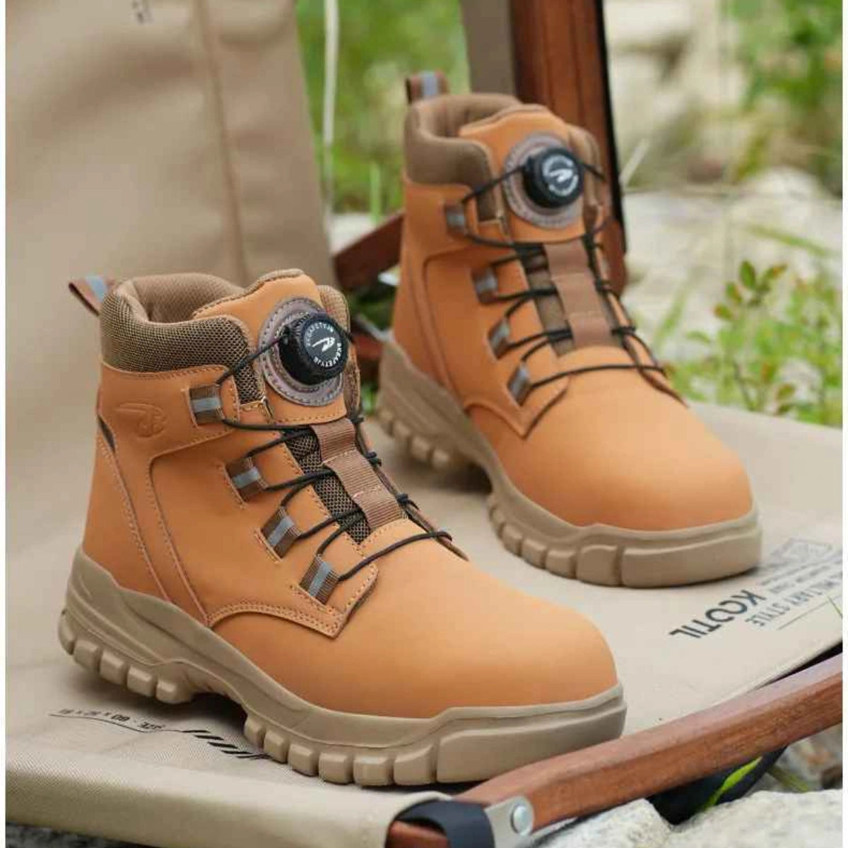 Gardaly | Men’s TorqueLock™ Waterproof Safety Boots – Steel Toe, Kevlar Midsole & Quick-Adjust Dial