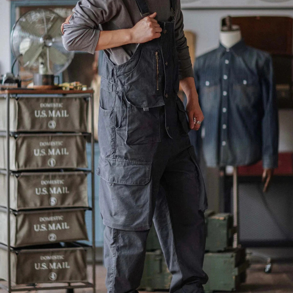 Gardaly Easy-Drape Canvas Overalls