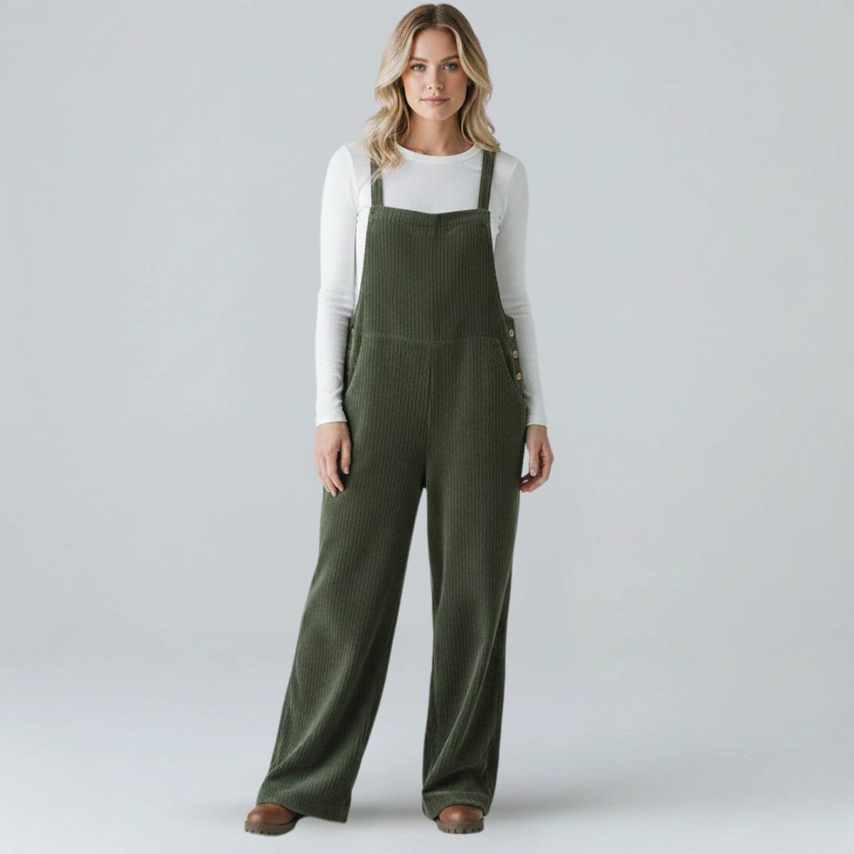 Gardaly Cosy Corduroy Loosened Overalls