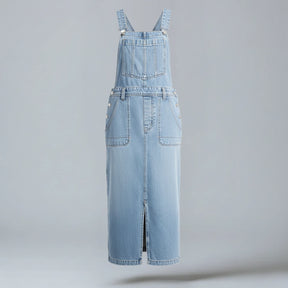 Gardaly Front-Split Denim Pinafore