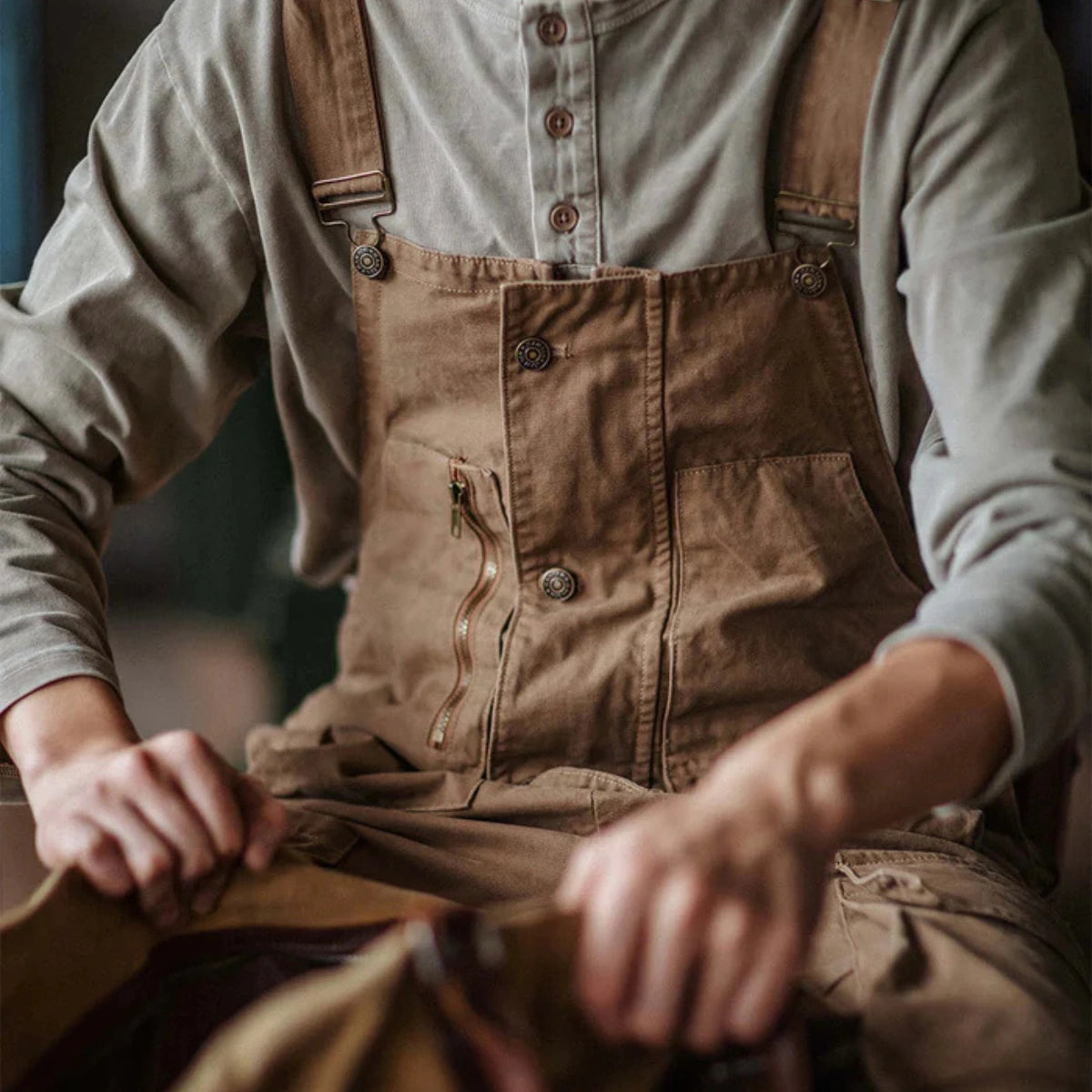 Gardaly Easy-Drape Canvas Overalls